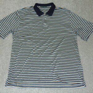 Robert Trent Jones Golf Shirt Men size XL Multicolored Striped Cotton